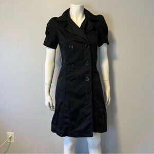 Club Monaco black double breasted Short sleeves  trench coat for spring size 4